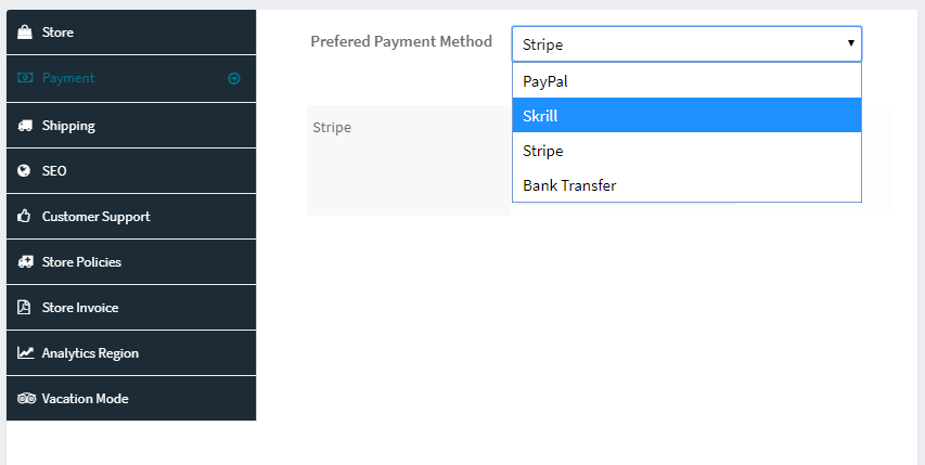 wcfmmp store setting payment