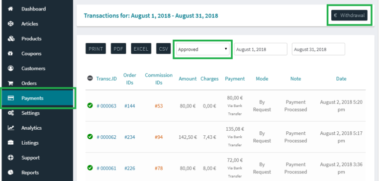 WCFM Marketplace - Withdrawal | WC Lovers